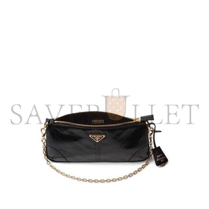 PRADA RE-EDITION 2002 MEDIUM LEATHER SHOULDER BAG 1BC221 (26*11.5*6cm)